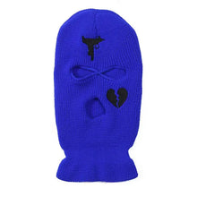 Load image into Gallery viewer, Unisex 3 Hole Winter Knitted Hat Outdoor Sports Full Face Cover Ski Mask Warm Knit Cap Balaclava for Adult Love Heart logo
