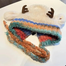 Load image into Gallery viewer, New Fur Deer Storage Hat Ear Protection Windproof Knitted Deer Antler Hat Elastic Warm Winter Cap Winter
