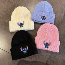 Load image into Gallery viewer, Stitch Knit Hat Cartoon Embroidered Benie Cap Cute Unisex Warm Stretchy Hats Christmas Gift for Adult Kids Outdoor Thermal Caps
