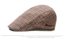 Load image into Gallery viewer, Men's Women's Beret Herringbone Flat Ivy Newsboy Hat Wool Blend Gatsby Cabbie Adjustable Cap
