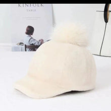 Load image into Gallery viewer, Women's Autumn Winter Fur Hat Sheep Velvet Fox Ball Cap Warm Cozy Animal Print Fashion Accessory
