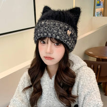 Load image into Gallery viewer, New Windproof Knitted Hat Cat Ear Lining Beanie Cap Winter Head Covering Autumn Winter
