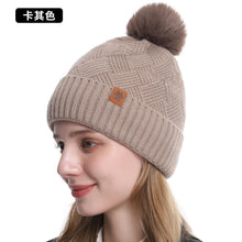 Load image into Gallery viewer, Men's / Women's Outdoor Warm Fleece-lined Knitted Hats Winter Cold-proof Double-layer Stocking Cap One/three-piece Set Skullies
