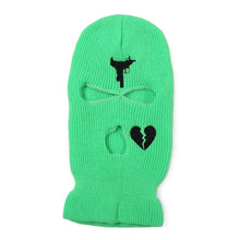 Load image into Gallery viewer, Unisex 3 Hole Winter Knitted Hat Outdoor Sports Full Face Cover Ski Mask Warm Knit Cap Balaclava for Adult Love Heart logo
