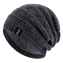 Load image into Gallery viewer, Unisex Fashion Beanie Hat Plush Fur Lined Hats For Men Women Keep Warm Knitted Hat Fashion Solid Ski Sports Winter Cap
