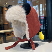 Load image into Gallery viewer, Cute Ear Bomber Hat Winter Warm Earflap Cap Thick Windproof Pilot Hat Retro Design Thickened Warm Ear-protecting Hats
