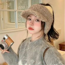 Load image into Gallery viewer, Thicker Winter Warm Hat With Earflaps Cute Ear Empty Top Baseball Caps Ear Protection Windproof Earflaps Knitted Hat Daily Wear
