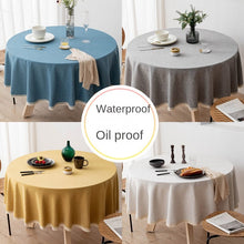Load image into Gallery viewer, Round Linen Tablecloth TPU Waterproof and Oil-Proof Fabric Hotel Household round Table Dining Table Cloth Tablecloth
