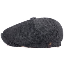 Load image into Gallery viewer, Men Women Wool Newsboy Caps Herringbone Flat Caps Coffee British Gatsby Caps Autumn Winter Warm Woolen Hats Gorras
