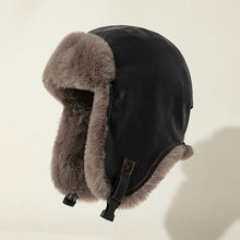 Load image into Gallery viewer, New Windproof Cycling Cap With Ear Flaps Winter Fur Bomber Hat Leather Cap Men Outdoor Windproof Super Warm Caps
