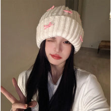Load image into Gallery viewer, Warm Ear Protection Bow Knitted Hat Cold-proof Korean Style Pullover Hat Cute Bow Thick Bow Winter Hat Autumn
