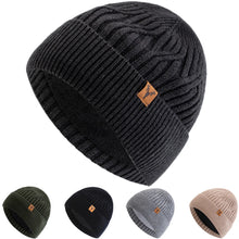 Load image into Gallery viewer, New Style Unisex Winter Hat Plush Fur Lining Warm Cap Stylish Soft Beanie Hat For Men Women Outdoor Ski Sports Knitted Hat
