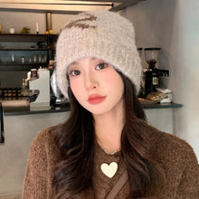 Load image into Gallery viewer, Fashion Keep Warm Bow Knitted Hat Windproof Cold Proof Ear Protection Cap Thickened Pullover Hat Autumn Winter
