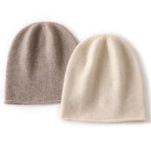 Load image into Gallery viewer, Casual Cashmere Cashmere Knitted Hat Rolled Edge Unisex Winter Warm Cap Solid Color Ear Protection Cap
