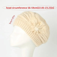 Load image into Gallery viewer, Keep Warm Knitted Wool Winter Flower Hat Warm Soft Mom Hat Pure Color Female Berets Autumn Winter
