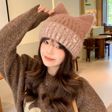 Load image into Gallery viewer, New Windproof Knitted Hat Cat Ear Lining Beanie Cap Winter Head Covering Autumn Winter

