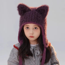 Load image into Gallery viewer, New Winter Knitted Hat Warm Cartoon Beanie Cap with Cat Ears Unisex Bonnet Hats For Girls Boys
