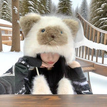 Load image into Gallery viewer, Cute Cat Ear Hat Windproof Soft Earflap Bonnet Hat Ear Protection Thick Warm Hooded hat
