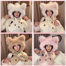 Load image into Gallery viewer, NEW Windproof Integrated Cap Scarf Soft Winter Warm Beanie Hat Scarf Cute Neck Warm Ear Protection Cap

