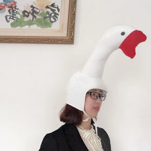 Load image into Gallery viewer, Cute Plush Funny Goose Shape Cap Adult Kids Halloween Party Cosplay Animal Hood Hat Winter Warm Costume
