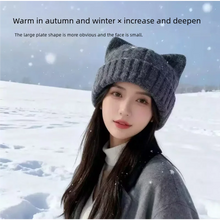 Load image into Gallery viewer, Cat Ear Beanie Winter Hat Warm Knitted Cap with Windproof Thickened Design Cute Autumn Winter Warm Accessories for Women Girls
