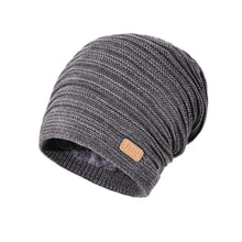 Load image into Gallery viewer, Winter Warm Striped Knitted Hat Windproof Cold Proof Thickned Pullover Hat Beanie Cap for Men Women
