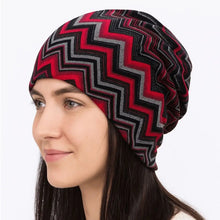 Load image into Gallery viewer, Contrasting Colors Pullover Hat Multifunctional Scarf Pullover Hat Casual Hedging Cap Plaid Print Keep Warm Women's Pile Hat
