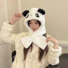 Load image into Gallery viewer, Thickened Integrated Hat Scarf Set Warm Windproof Balaclavas Pullover Cap Coldproof Ear Protection Ear Protection Hat for Women
