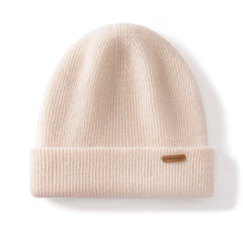 Load image into Gallery viewer, 100% Cashmere Hat For Women Men Outdoor 2-Layer Thickened Warm Winter Hats Solid Caps Knit Seamless Beanie Hat Unisex
