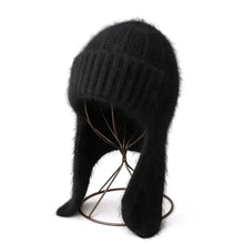 Load image into Gallery viewer, Cozy Rabbit Fur Fur Ear Flap Cap Soft Windproof Angora Knitted Hat Warm Skullies Beanies Winter Season
