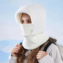 Load image into Gallery viewer, Thick Warm Scarf Pullover Cap Windproof Design Fluffy Texture Winter Warm Hat Knitted Thermal Protection Face Guard Neck Warmer
