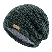 Load image into Gallery viewer, New Style Unisex Slouchy Winter Hats Men Women Striped Mix Warm Beanie Cap NIU Label Decor Plush Fur Lined Winter Knitted Hat
