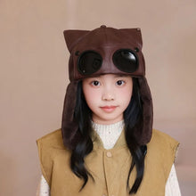 Load image into Gallery viewer, Fashion Retro Bomber Hat PU Leather Plus Fluff Pilot Hat Windproof Velvet Lining Winter Ear Protection Hat Unisex
