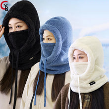 Load image into Gallery viewer, YANBIGUO 1 Pc Warm Balaclava for Women&amp;Men,Winter Hats Sherpa Hood Ski Face Cover,Windproof Furry,Adjustable Hood Cap Scarf

