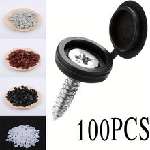 Load image into Gallery viewer, 100pcs/bag Plastic Self Tapping Screw Bolt Nail Nut Decorative Cap Protective Cover Hide Foldable Hinged for Furniture Car

