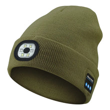 Load image into Gallery viewer, Warm LED Beanie Hat Bluetooth 5.4 Wireless Stereo Headset USB Rechargeable Adjustment 3 Gear Dimming LED Light Warm Music Hat
