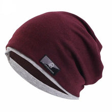 Load image into Gallery viewer, Autumn and Winter Imitation Cashmere Double Layer Skullies Bennies Unisex Pullover Hat
