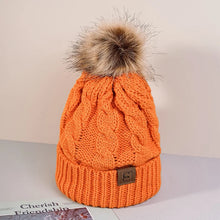 Load image into Gallery viewer, Autumn and winter men's and women's casual simple and versatile wool ball Fried Dough Twists knitted hat for warmth
