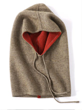 Load image into Gallery viewer, Unisex 100% Cashmere Balaclava Soft Warm Thick Drawstring Beanies Ear Face Neck Protect Scarf Hat Multi-functional Bonnet Cap
