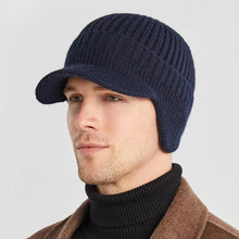 Load image into Gallery viewer, GTUBIKE New Winter Men Hat Outdoor Ear Protection Warm Thick Bicycle Knitted Cap Scarf Windproof Visors Baseball Cap Male
