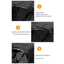 Load image into Gallery viewer, Aluminum Foil Tablecloth Shiny Rainbow Black Rectangle Tablecloth Dining Table Cover For Wedding Party Banquet Decoration W1n9
