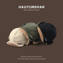 Load image into Gallery viewer, Mesh Red ins Lamb Fleece Thickened Warm Duck Tongue Ear Protection Hat for Men and Women Autumn and Winter Thickened Riding
