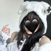 Load image into Gallery viewer, Niche Korean Style Short Knitted Hat Bear Crossbones Star Pattern Star Original Cap Subculture Bear Hat Men Women
