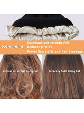 Load image into Gallery viewer, 2Pcs Unisex Satin Lined Beanies Hat for Women&amp;Men Winter 2Layer Ear Protect Warm Hiking Cycling Ski Cap Slouchy Cuffed Balaclava
