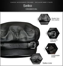 Load image into Gallery viewer, Men Genuine Leather Real Beret Newsboy Hat Baseball Cap Classic Autumn Spring Winter
