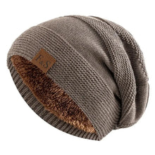 Load image into Gallery viewer, Unisex Fur Lined Winter Beanie Cap Soft Thick Warm Slouchy Hat Windproof Cuffed Design Knitted Hats
