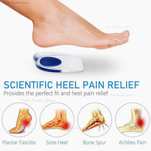 Load image into Gallery viewer, Insole Silicone Heel Pad Gel Soft  Sports Shock Absorbing  Pad Bone Spurs Pain Relief Protect Heel Foot Massager Care Inserts shoe pads
