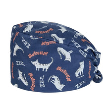 Load image into Gallery viewer, Unisex Cartoon Printing Scrub Cap Adjustable Buckle Print Design Nursing Cap Pure Breathable Soft Lab Scrub Hat Operating Room
