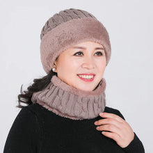 Load image into Gallery viewer, 2pcs/Set Winter Warm Knit Beanie Hat Neck Warmer Scarf,Thermal Lined Skull Cap for Men Outdoor Fall Outfit,suitable for Skiing
