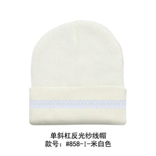 Load image into Gallery viewer, High Visibility Safety Beanie Reflective Knit Ribbed Hats Warm Winter Bonnets for Night Running Hiking Cycling

